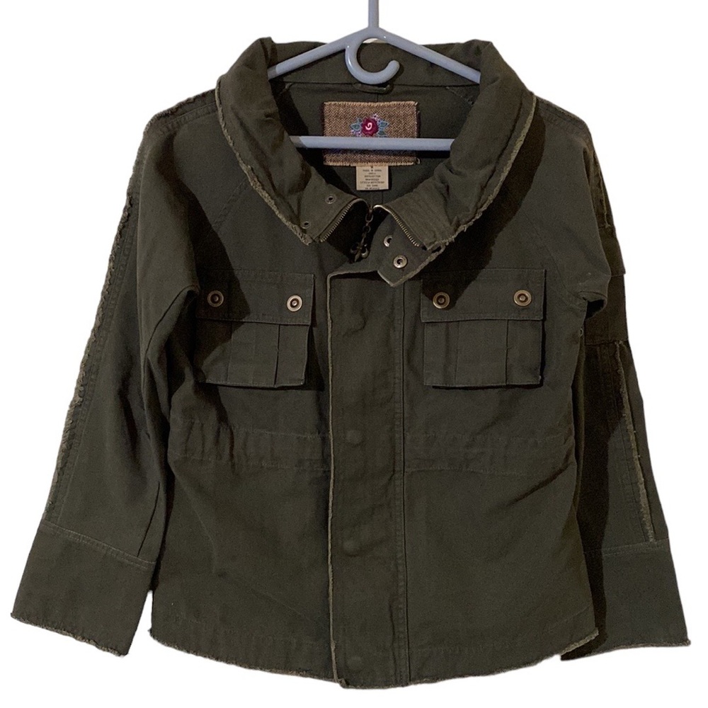 BB Dakota Army Green Cargo/Utility Field Jacket Women Size M